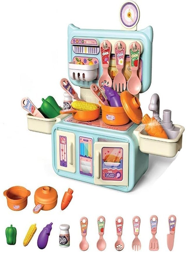 VENTUREBELL Kids Play Kitchen Set, Pretend Cooking Toy with Utensils and Food Accessories, Multicolor, Birthday Gift Item - Image 1